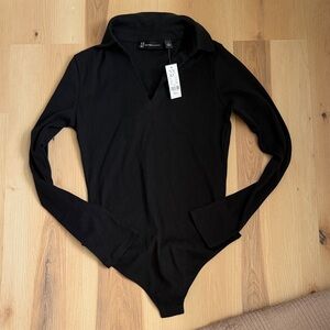 New York & Company Charcoal Long Sleeve Top NWT